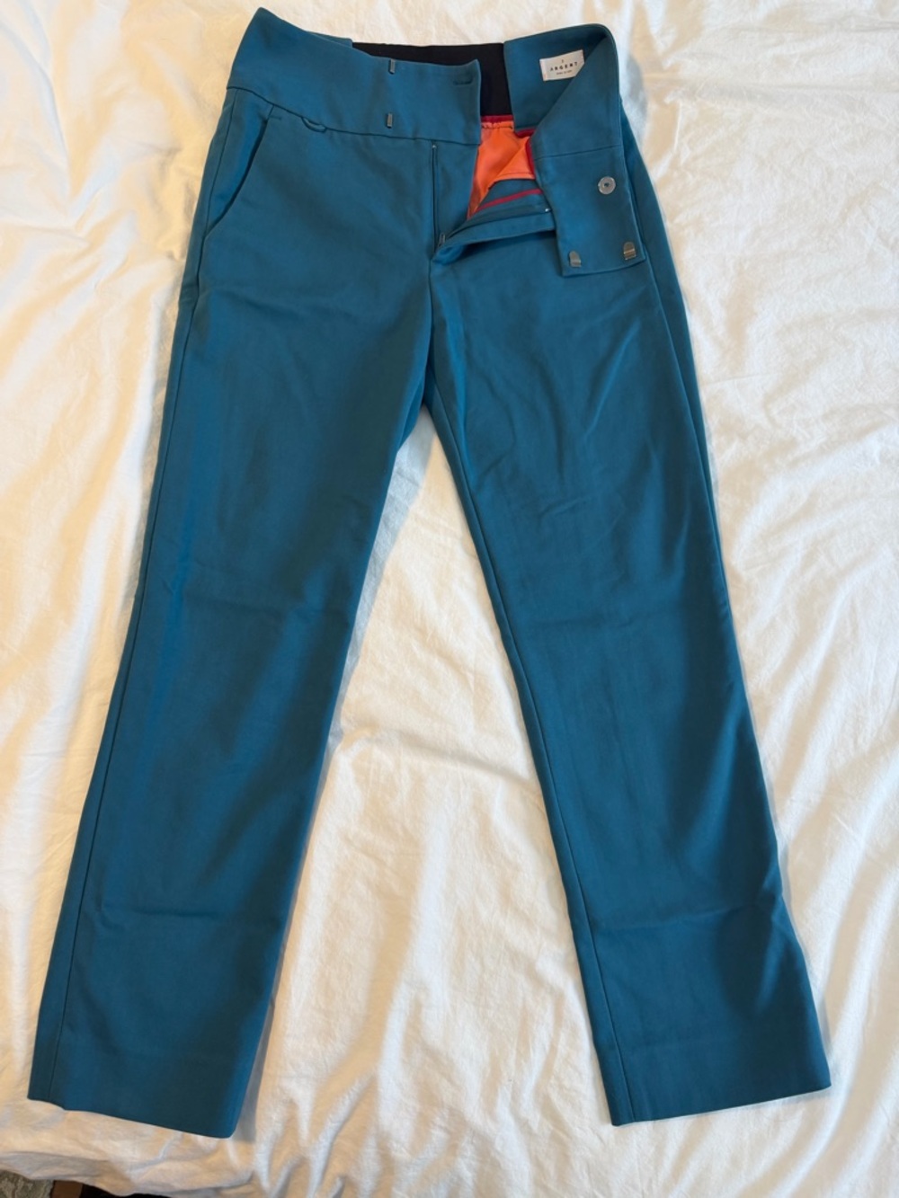 Argent Teal Tailored Dress Pants Size 2 Made in USA
